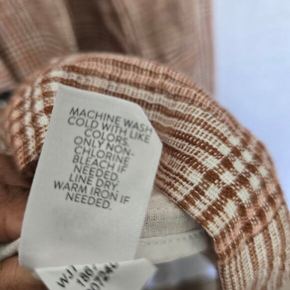 J.Jill Women Harper Henna Linen Prep Classic Boyfriend Oversized Plaid Blazer XL - Picture 10 of 12